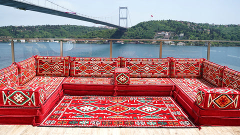 8 Thickness U Sofa Set, Moroccan Sofa Set, Floor Seating, Turkish Seating Set