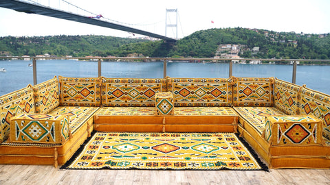 8 Thickness U Sofa Set, Moroccan Sofa, Floor Seating Sofa, Arabic Jalsa
