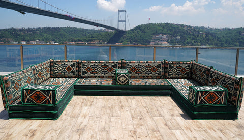 8 Thickness U Sofa Set, Floor Seating Sofa, Arabic Jalsa, Moroccan Sofa Set