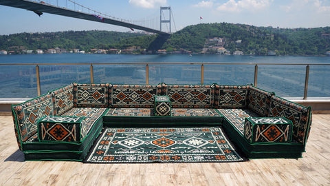 8 Thickness U Sofa Set, Floor Seating Sofa, Arabic Jalsa, Moroccan Sofa Set