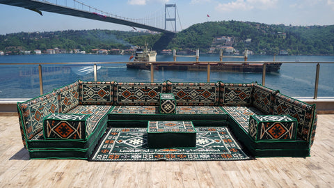 8 Thickness U Sofa Set, Floor Seating Sofa, Arabic Jalsa, Moroccan Sofa Set