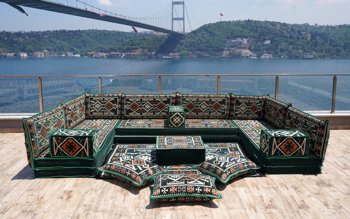 8 Thickness U Sofa Set, Floor Seating Sofa, Arabic Jalsa, Moroccan Sofa Set