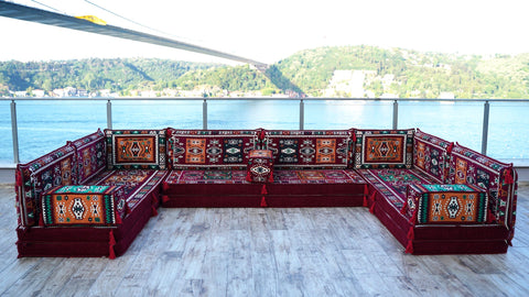 8 Thickness U Sofa Set, Moroccan Sofa Seating, Floor Sofa, Turkish Seating Cushions