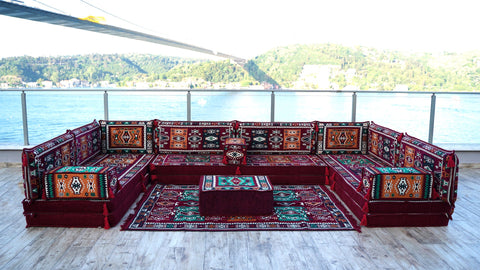 8 Thickness U Sofa Set, Moroccan Sofa Seating, Floor Sofa, Turkish Seating Cushions