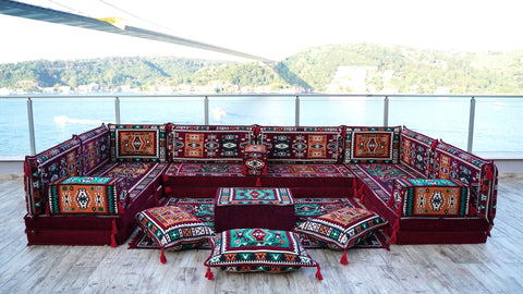 8 Thickness U Sofa Set, Moroccan Sofa Seating, Floor Sofa, Turkish Seating Cushions