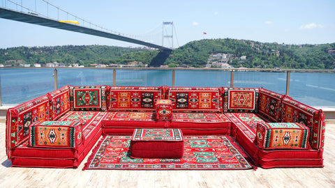 8 Thickness U Sofa Set, Moroccan Sofa Seating, Turkish Seating Cushions