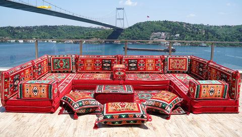 8 Thickness U Sofa Set, Moroccan Sofa Seating, Turkish Seating Cushions