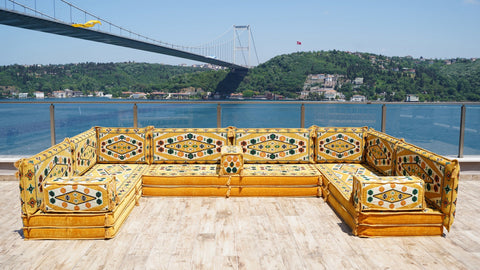 8 Thickness U Sofa Set, Floor Cushions, Arabic Sofa, Oriental Sofa, Turkish Cushions