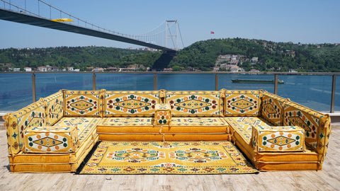 8 Thickness U Sofa Set, Floor Cushions, Arabic Sofa, Oriental Sofa, Turkish Cushions