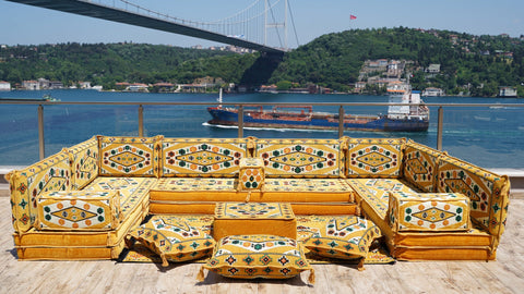 8 Thickness U Sofa Set, Floor Cushions, Arabic Sofa, Oriental Sofa, Turkish Cushions